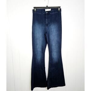 Altar'd State Dark Wash High Rise Flare Leg Jeans Boho Hippie Denim Size 28/7